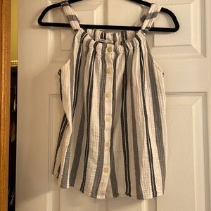 GAP gray and white striped sleeveless top